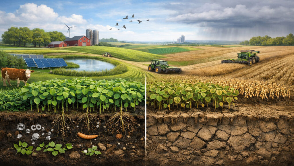 Regenerative Agriculture Impact on Soy Yields Midwest Comparison