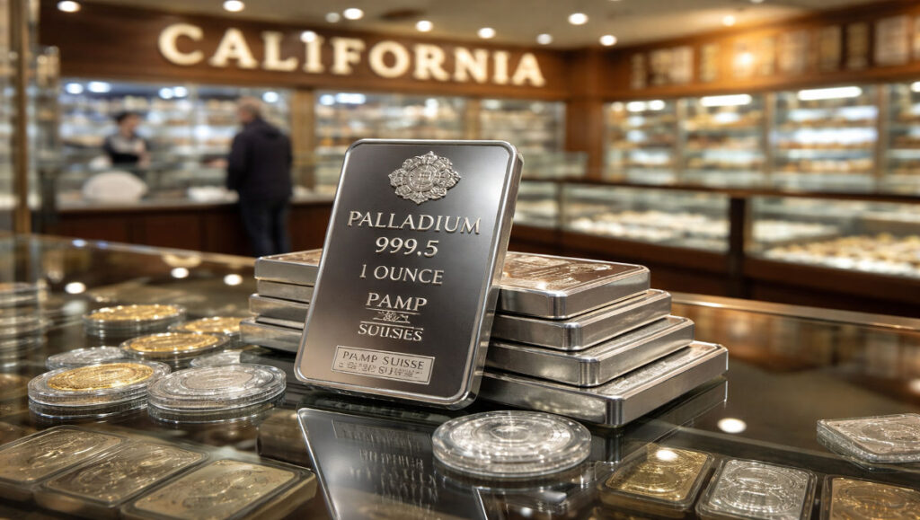 Where to buy palladium bars in California from reputable bullion dealers and precious metals shops